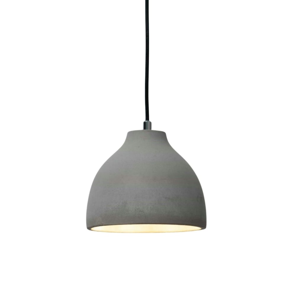Kosilum Hängeleuchte aus Beton und Metall 14 cm, Grau Grau Metall