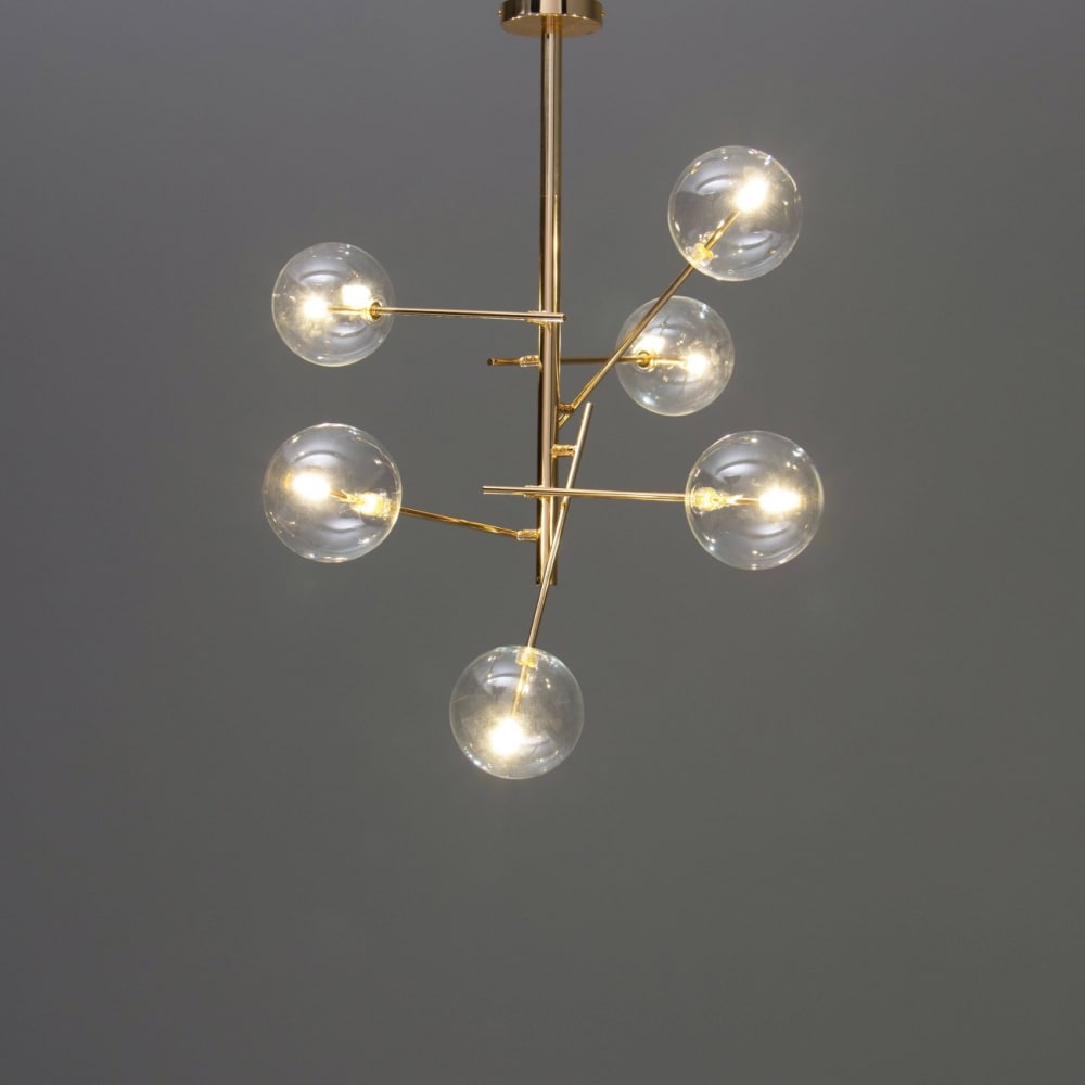 Hängeleuchte aus Metall und Glas 84 cm, Gold - Maisons Du Monde