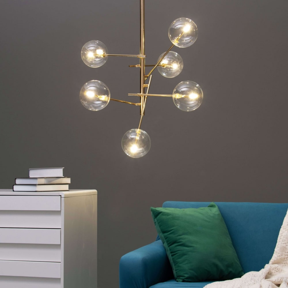 Suspension en verre doré 84 cm — vue 4