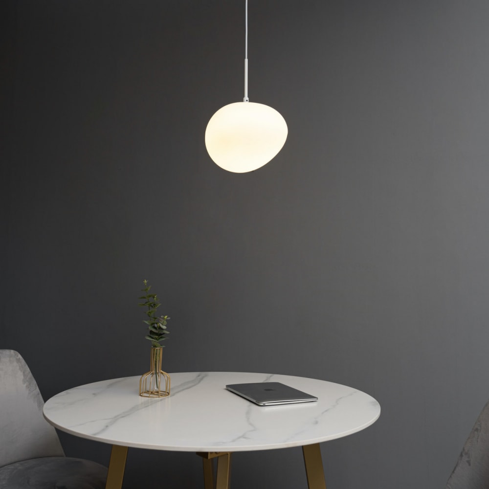 Suspension en verre blanc 33 cm — vue 4