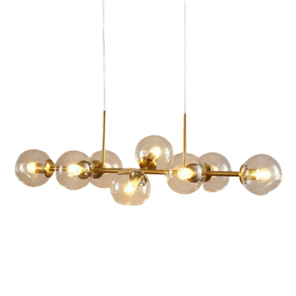 Kosilum Hängeleuchte aus Metall und Glas 112 cm, Gold / Messing Gold Glas