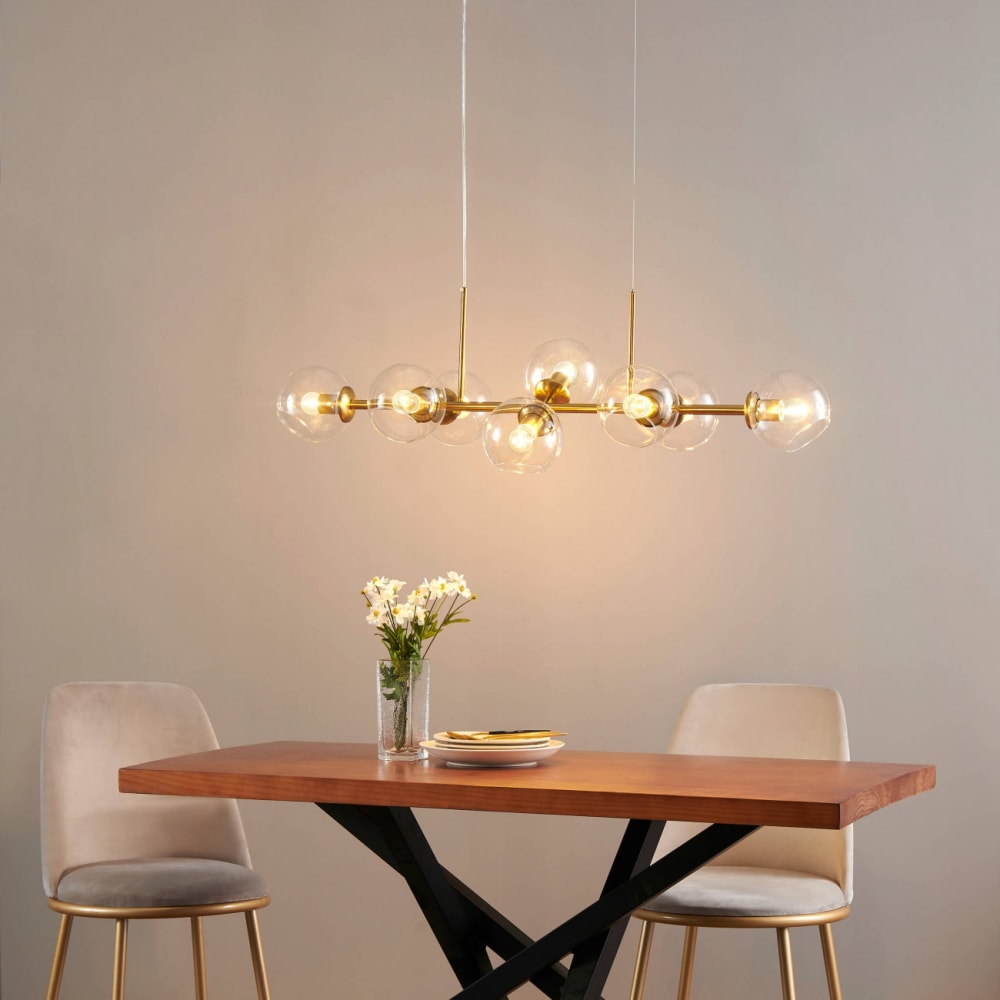 Suspension en verre doré / laiton 112 cm — vue 4