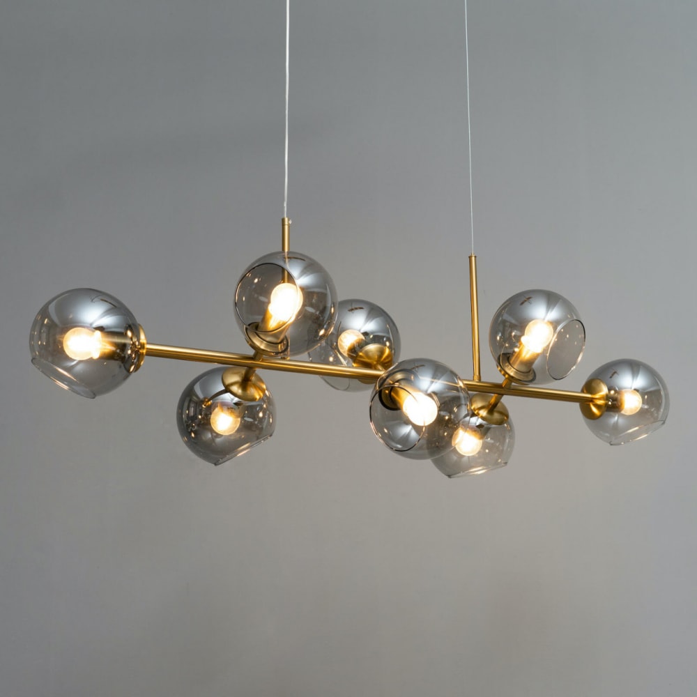 Suspension en verre doré / laiton 110 cm — vue 4