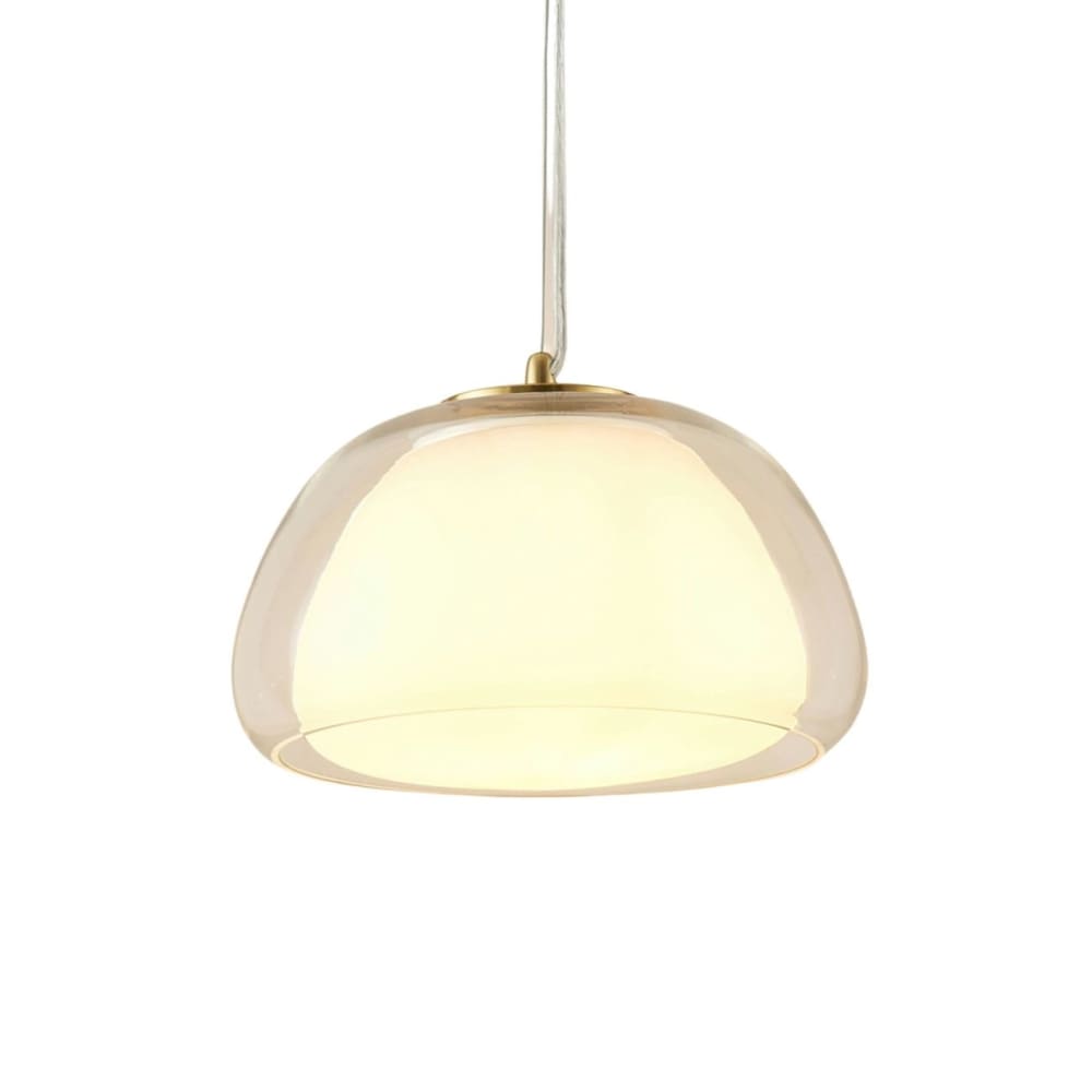 Kosilum Hängeleuchte aus Metall und Glas 15 cm, Transparent und weiß Transparent Glas