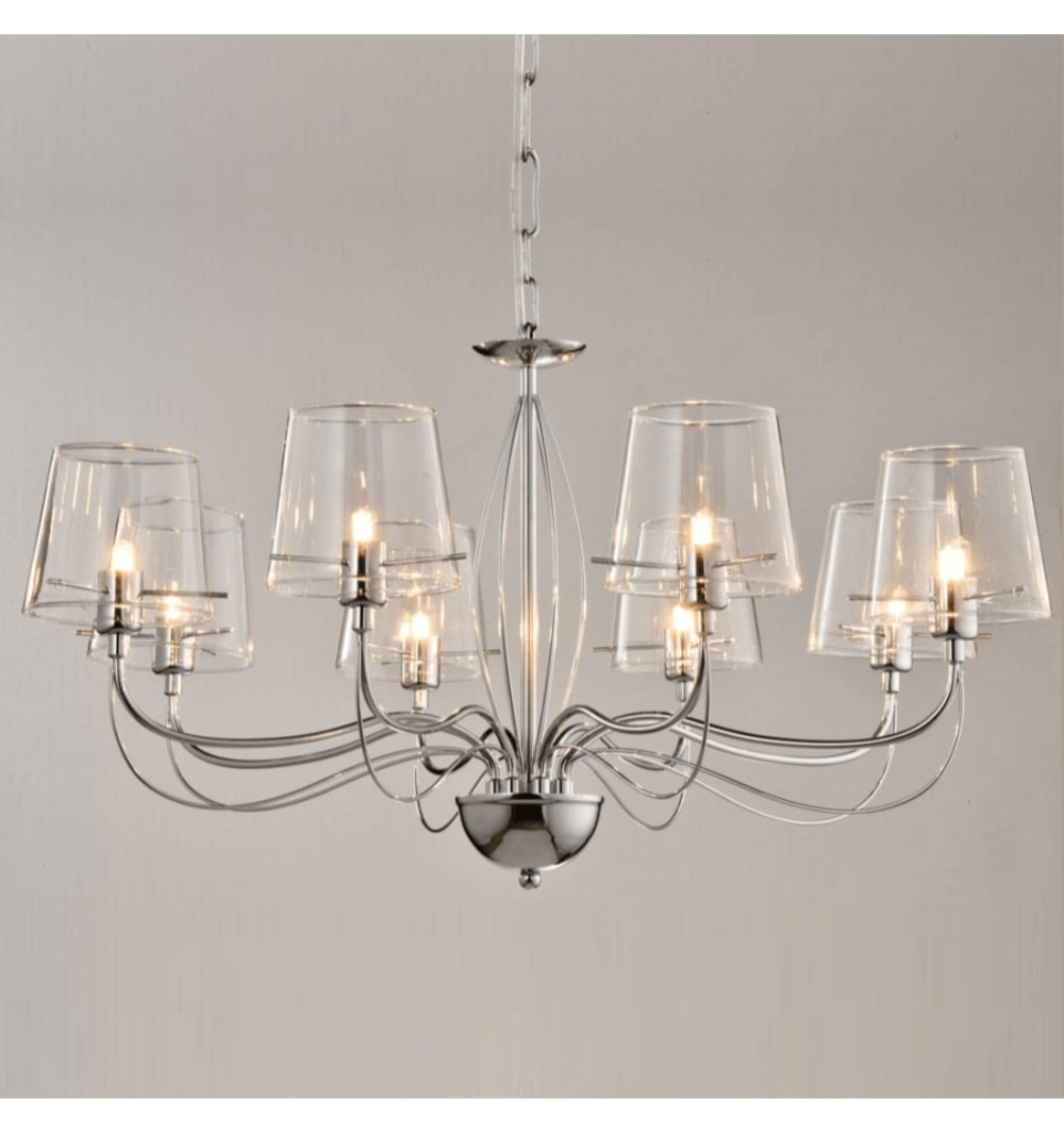 Lustre en verre transparent 62 cm — vue 3