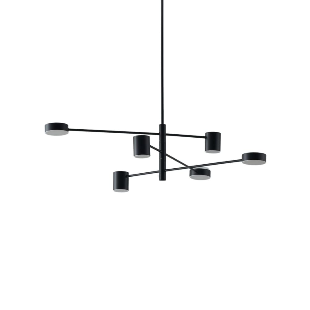 Kosilum Hängeleuchte aus Aluminium und Acryl 26 cm, Schwarz Schwarz Metall