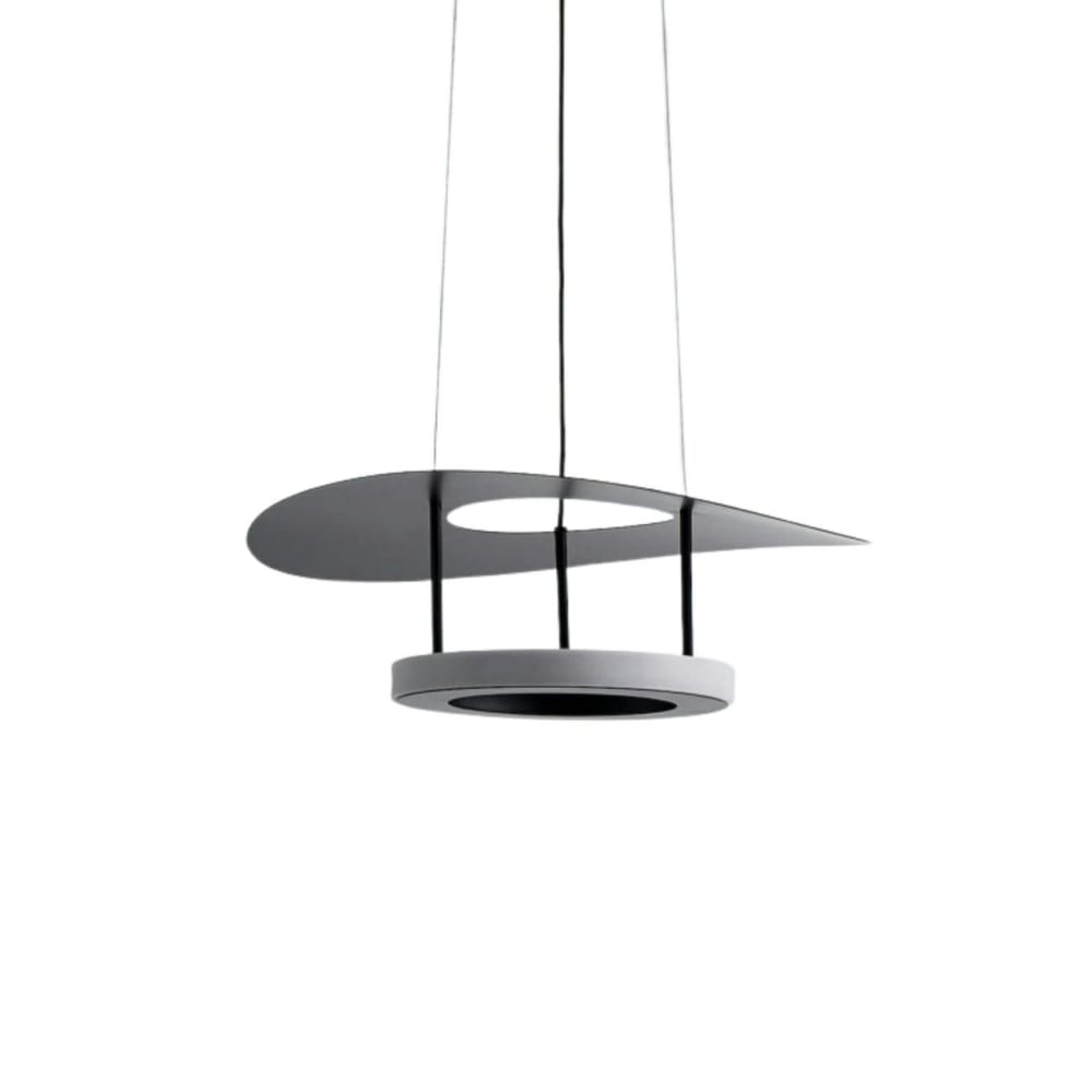 Kosilum Hängeleuchte aus Metall und Acryl 90 cm, Schwarz Schwarz Metall