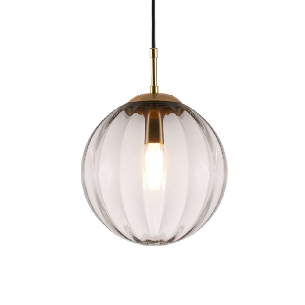 Kosilum Hängeleuchte aus Metall und Glas 122 cm, Gold / Messing Gold Glas
