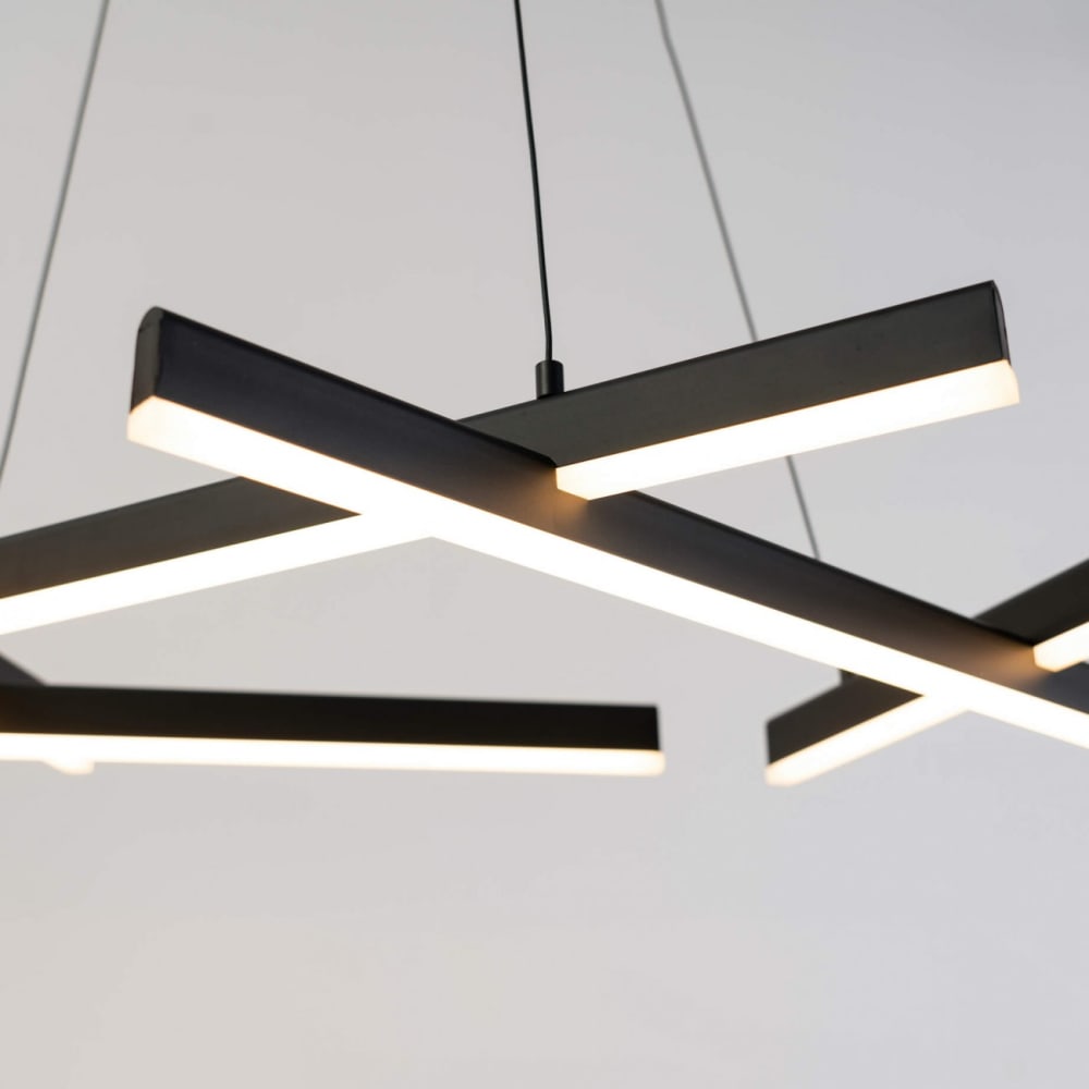 Suspension en aluminium et acrylique noir 120 cm — vue 4
