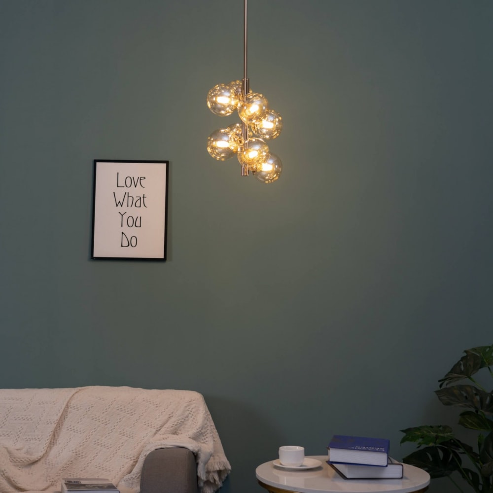 Hängeleuchte aus Glas und Edelstahl 35 cm, - Maisons Du Monde