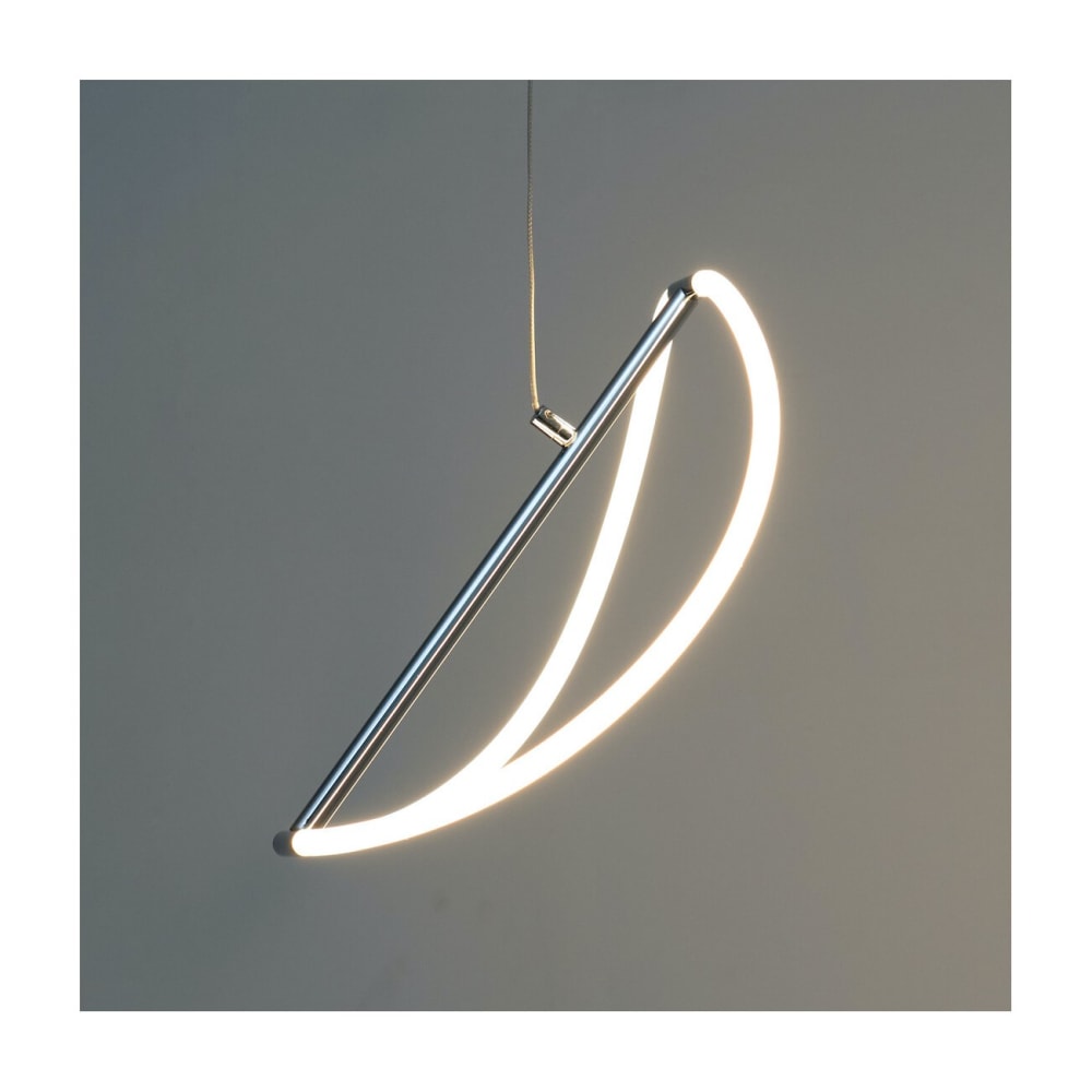 Suspension en acier, acrylique et pvc argenté / chromé 40 cm — vue 4