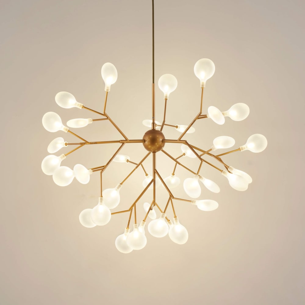 Suspension en verre doré / laiton 77 cm — vue 4