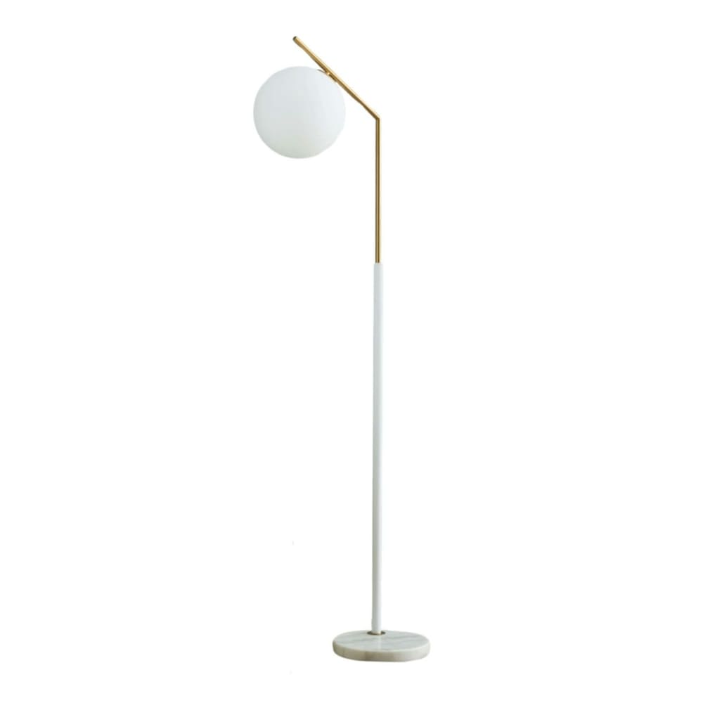 Lampadaire en verre blanc et doré 165 cm