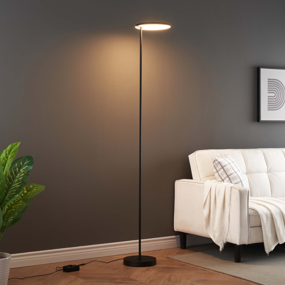 Lampadaire en aluminium, fer et pvc noir 182 cm — vue 3