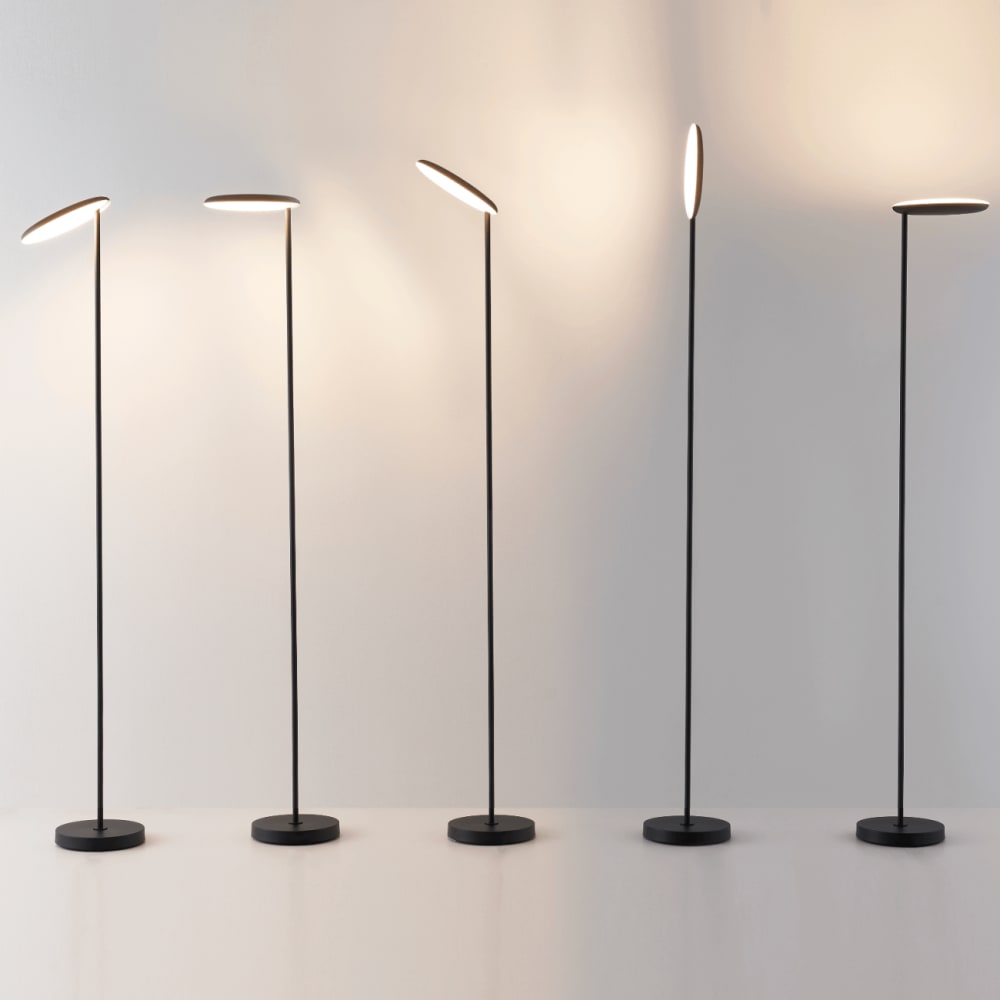 Lampadaire en aluminium, fer et pvc noir 182 cm — vue 4