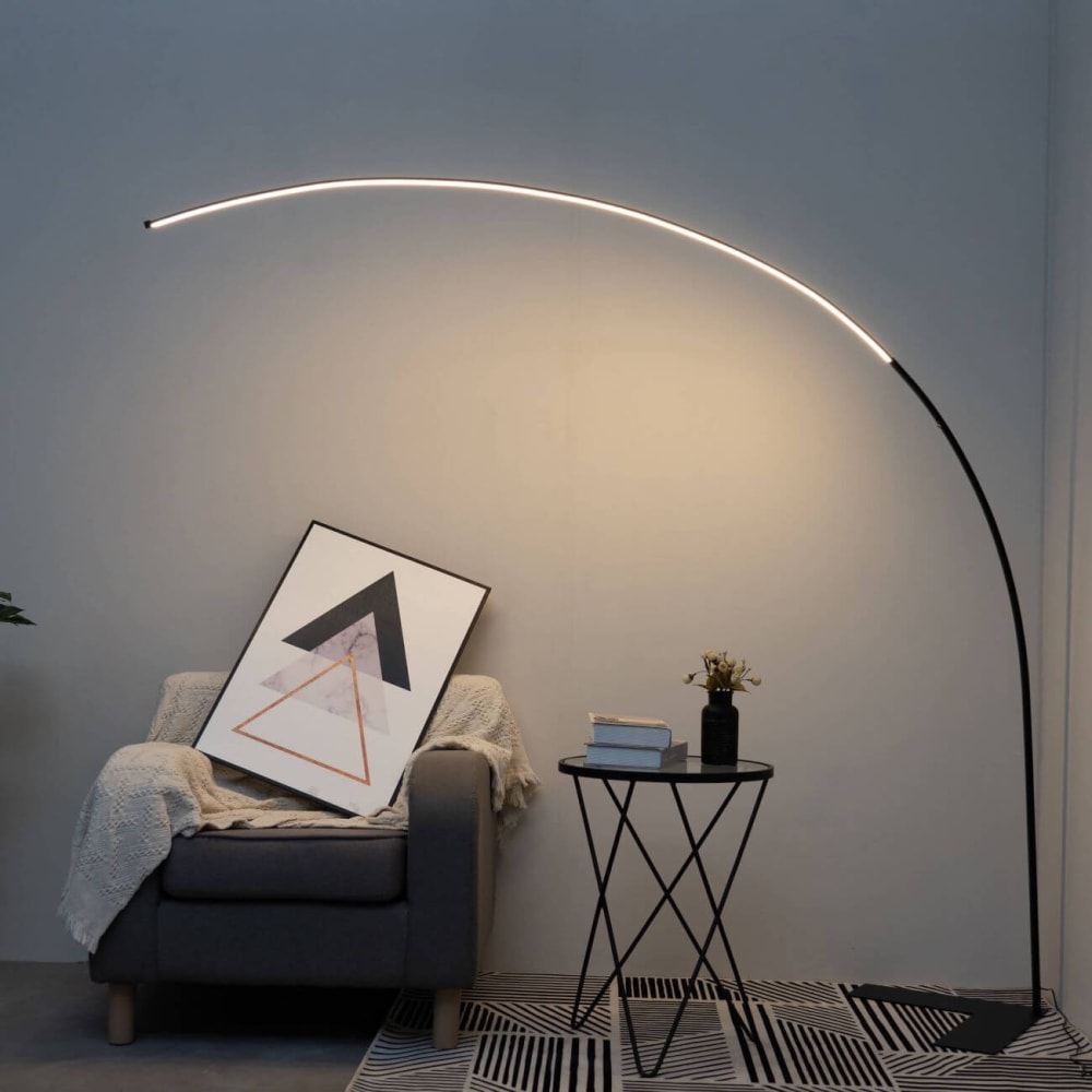 Lampadaire en aluminium, fer et pvc noir 200 cm — vue 3