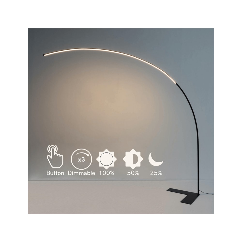 Lampadaire en aluminium, fer et pvc noir 200 cm — vue 4