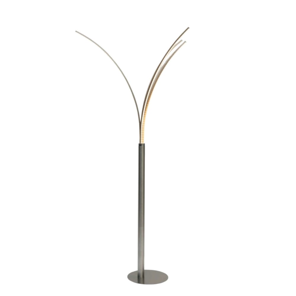 Lampadaire en aluminium, fer et pvc nickel 180 cm