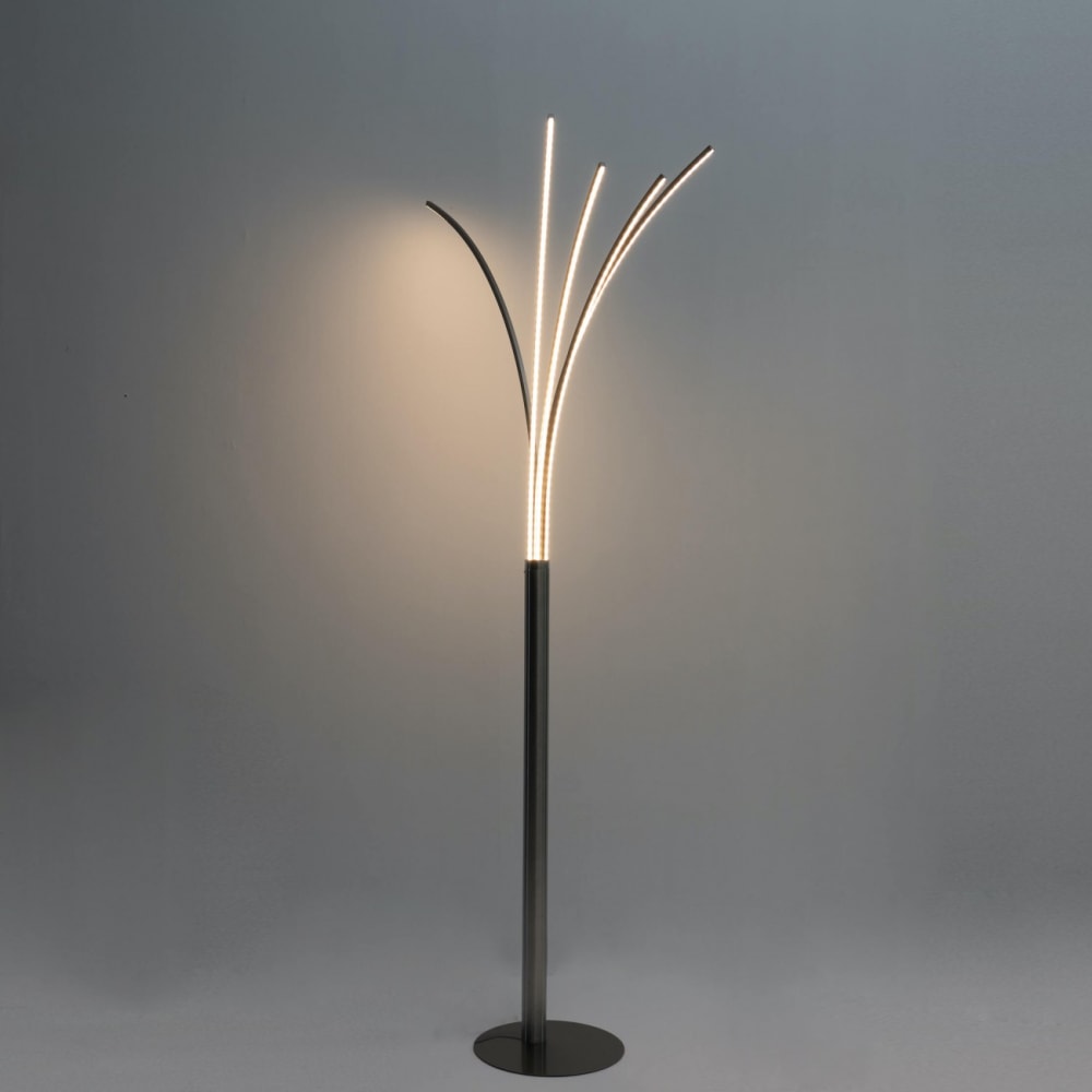 Lampadaire en aluminium, fer et pvc nickel 180 cm — vue 4
