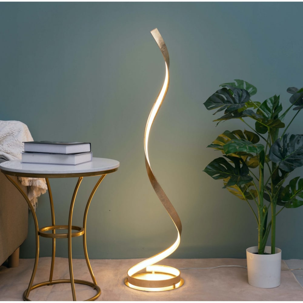 Lampadaire en métal et aluminium doré / laiton 121 cm — vue 3