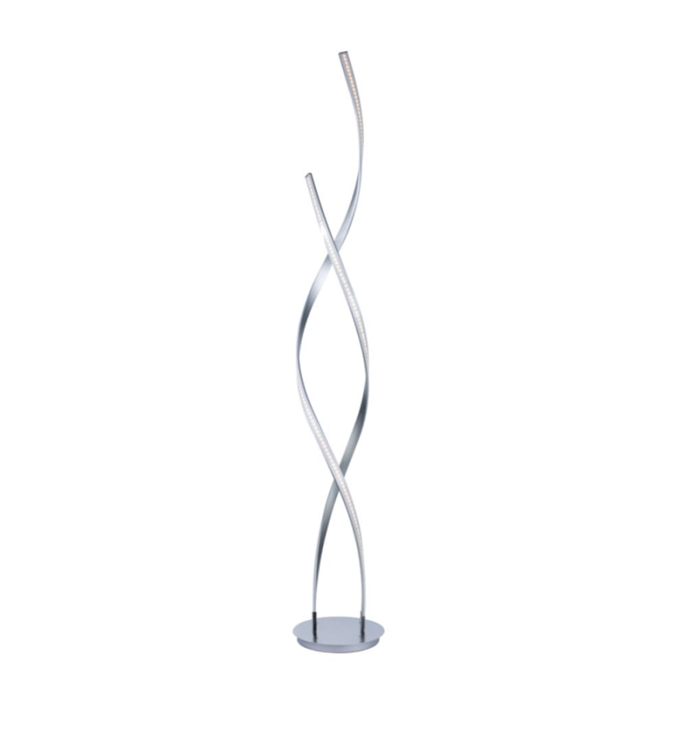 Lampadaire en métal et aluminium argenté / chromé 126 cm