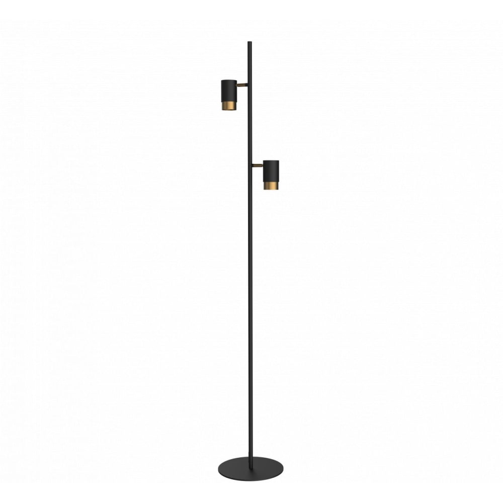Lampadaire en aluminium noir et doré 160 cm