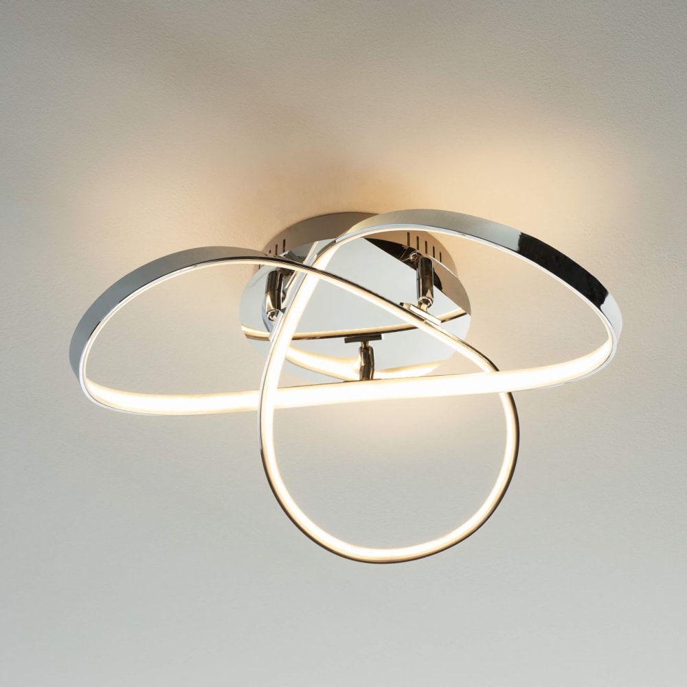 Plafonnier en métal et pvc argenté / chromé 59 cm — vue 4