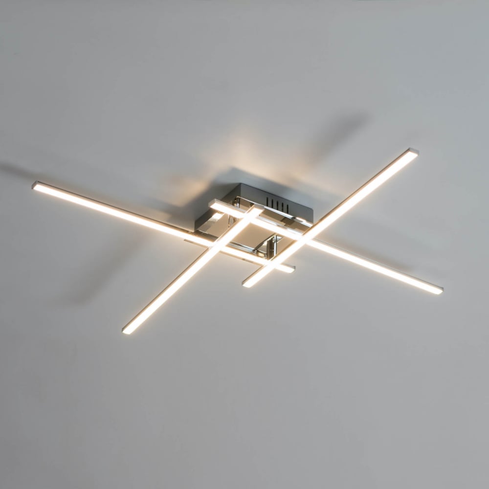 Plafonnier en métal et pvc argenté / chromé 75 cm — vue 3
