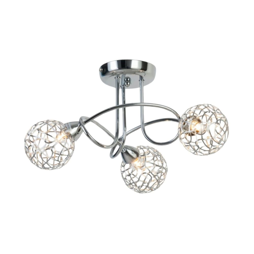 Plafonnier en métal et aluminium Argenté / Chromé 42 cm