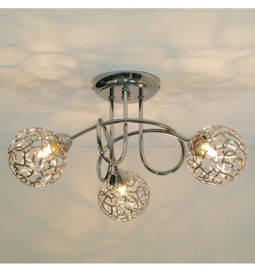 Plafonnier en métal et aluminium argenté / chromé 42 cm — vue 3