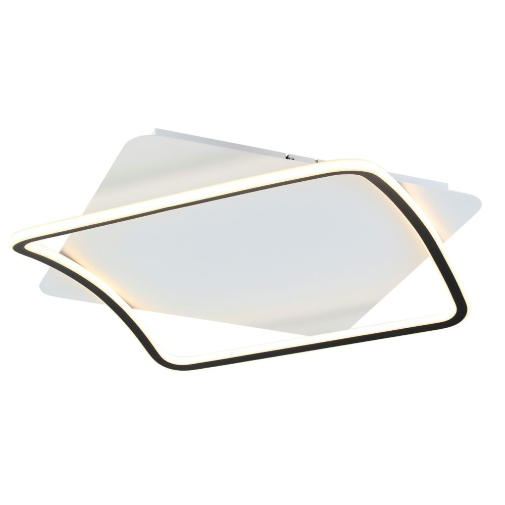 Plafonnier en métal et aluminium Noir et blanc 50 cm