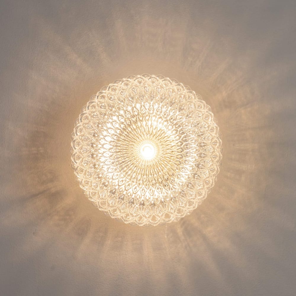Plafonnier en verre transparent et chromé 21 cm — vue 3