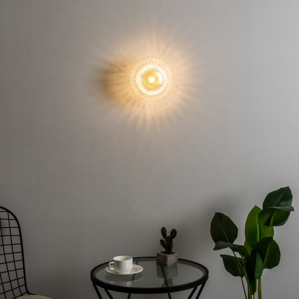 Plafonnier en verre transparent et chromé 21 cm — vue 4