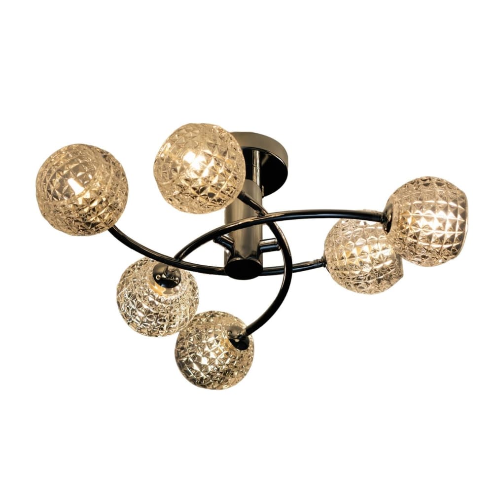 Plafonnier en verre Argenté / Chromé 60 cm