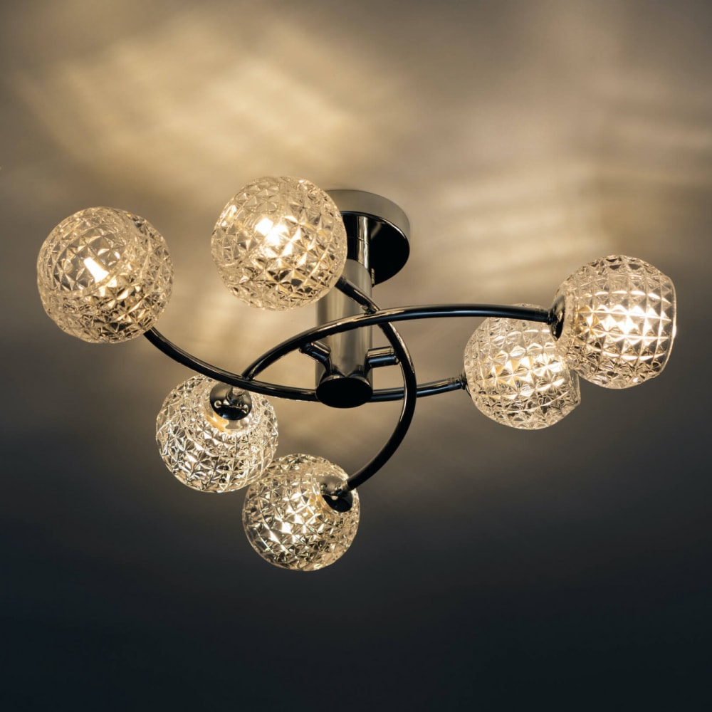 Plafonnier en verre argenté / chromé 60 cm - Maisons du Monde