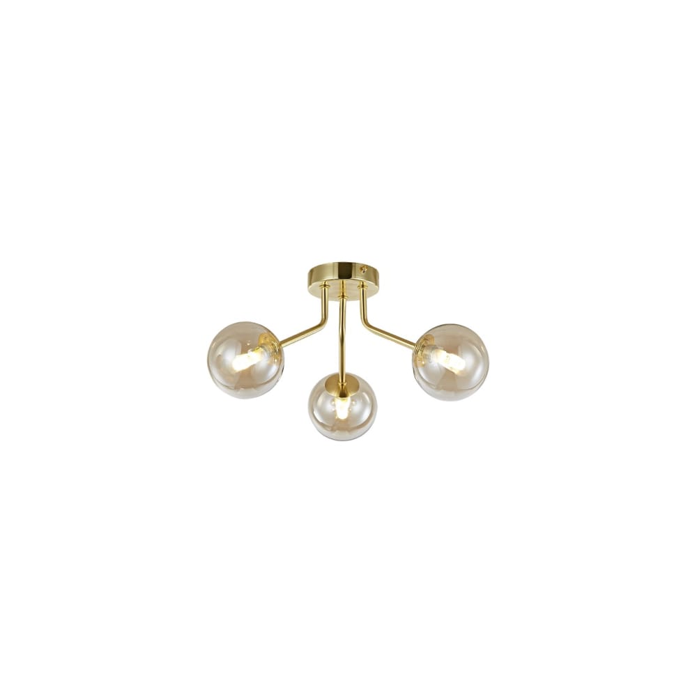 Plafonnier en verre Doré rose 40 cm