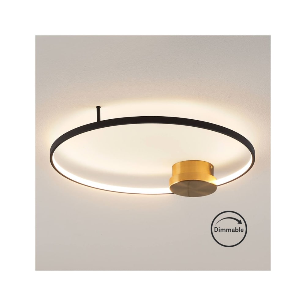 Plafonnier en acier, aluminium et silicone noir et doré 67 cm — vue 4