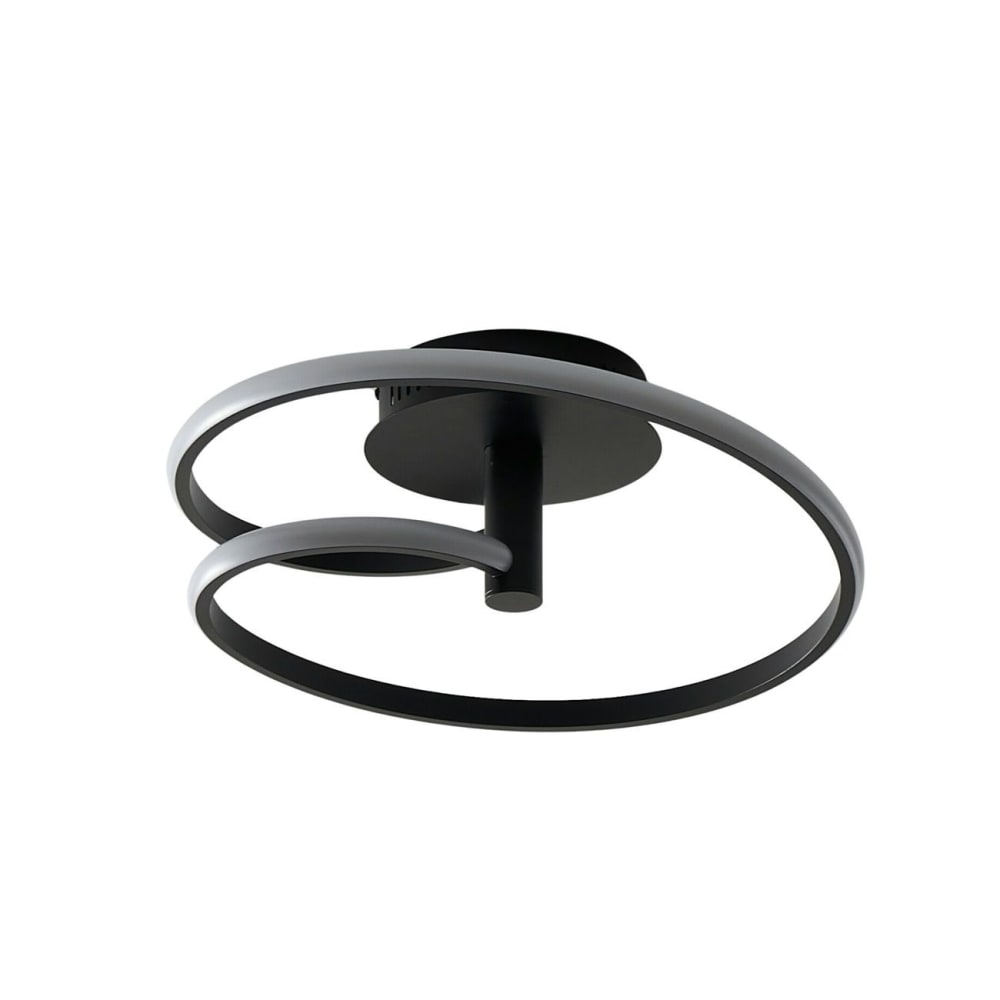 Plafonnier en acier, aluminium et acrylique Noir 45 cm