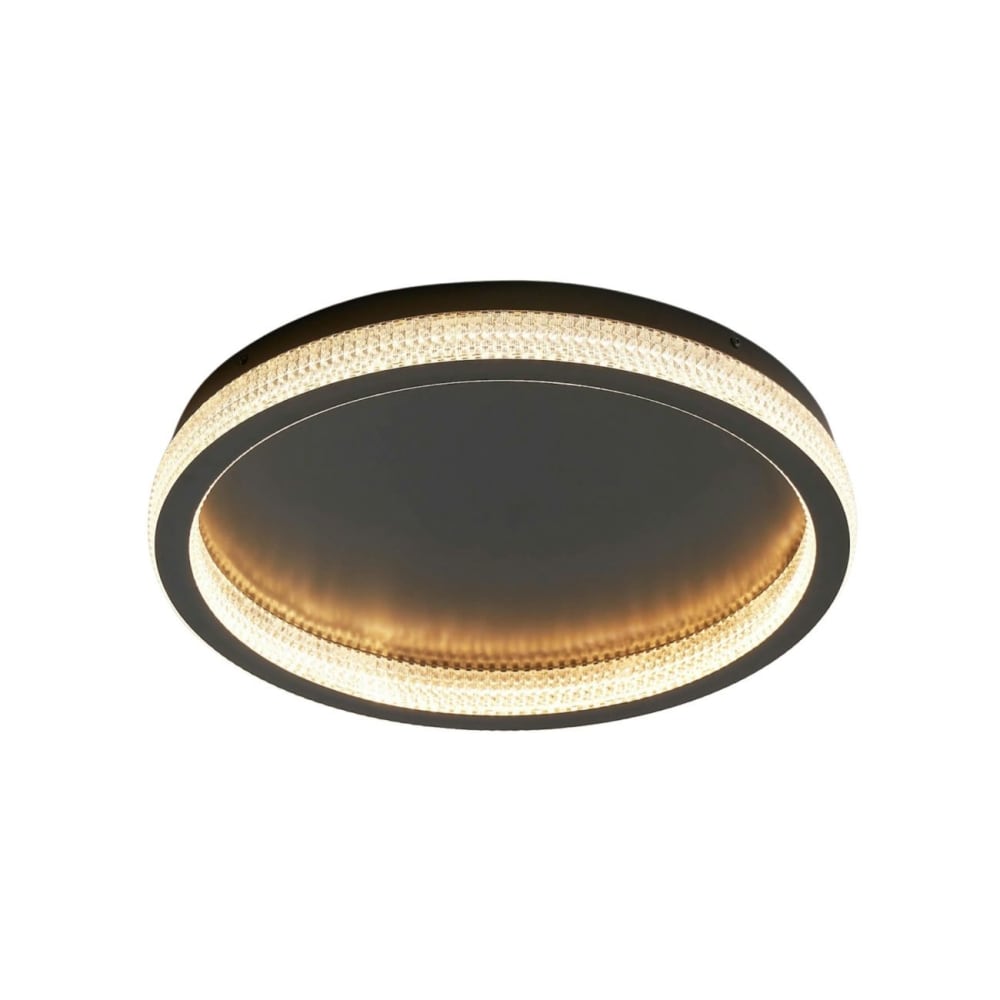 Plafonnier en aluminium et acrylique Transparent et noir 50 cm