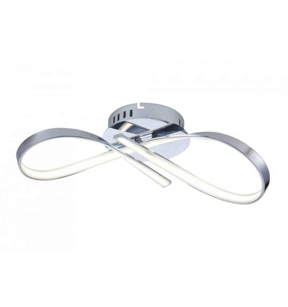 Plafonnier en métal et pvc Argenté / Chromé 45 cm