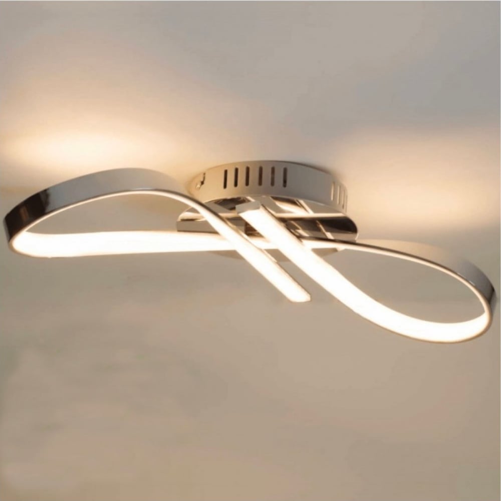 Plafonnier en métal et pvc argenté / chromé 45 cm — vue 4