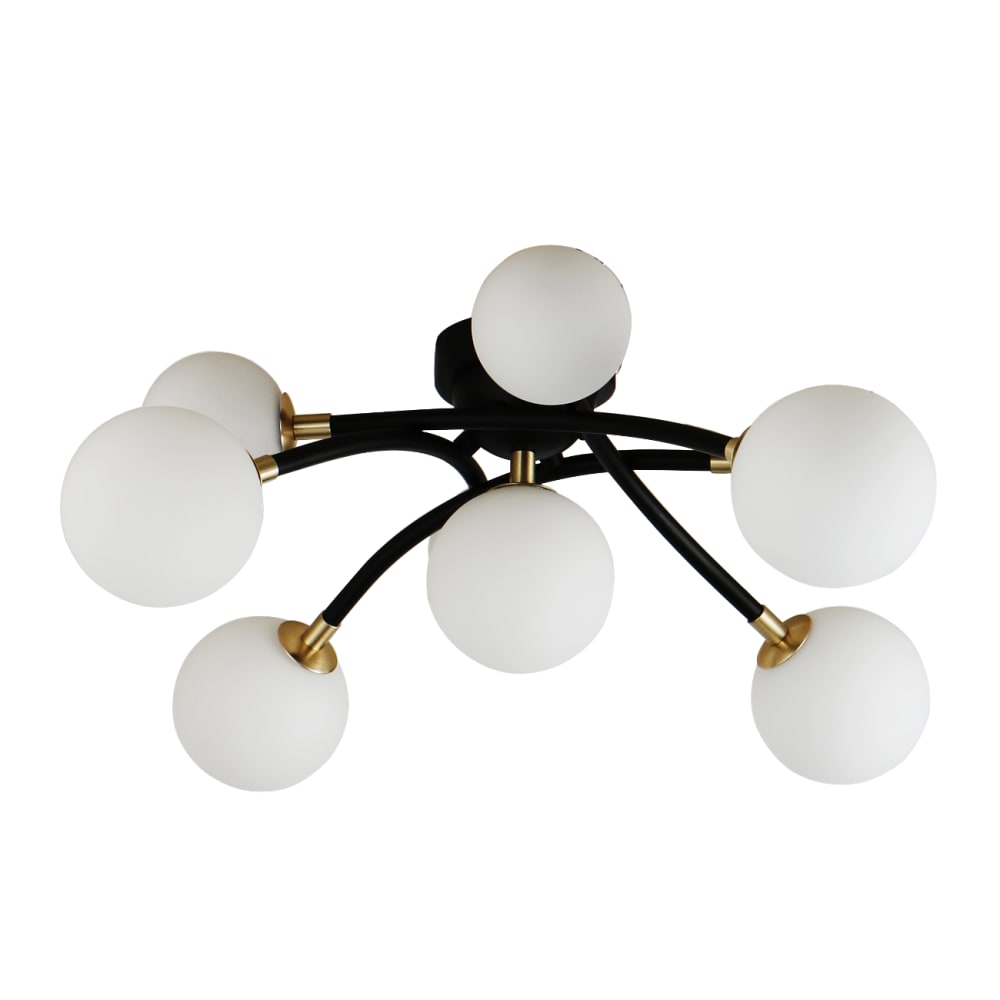 Kosilum Plafonnier en verre noir et blanc 52 cm
