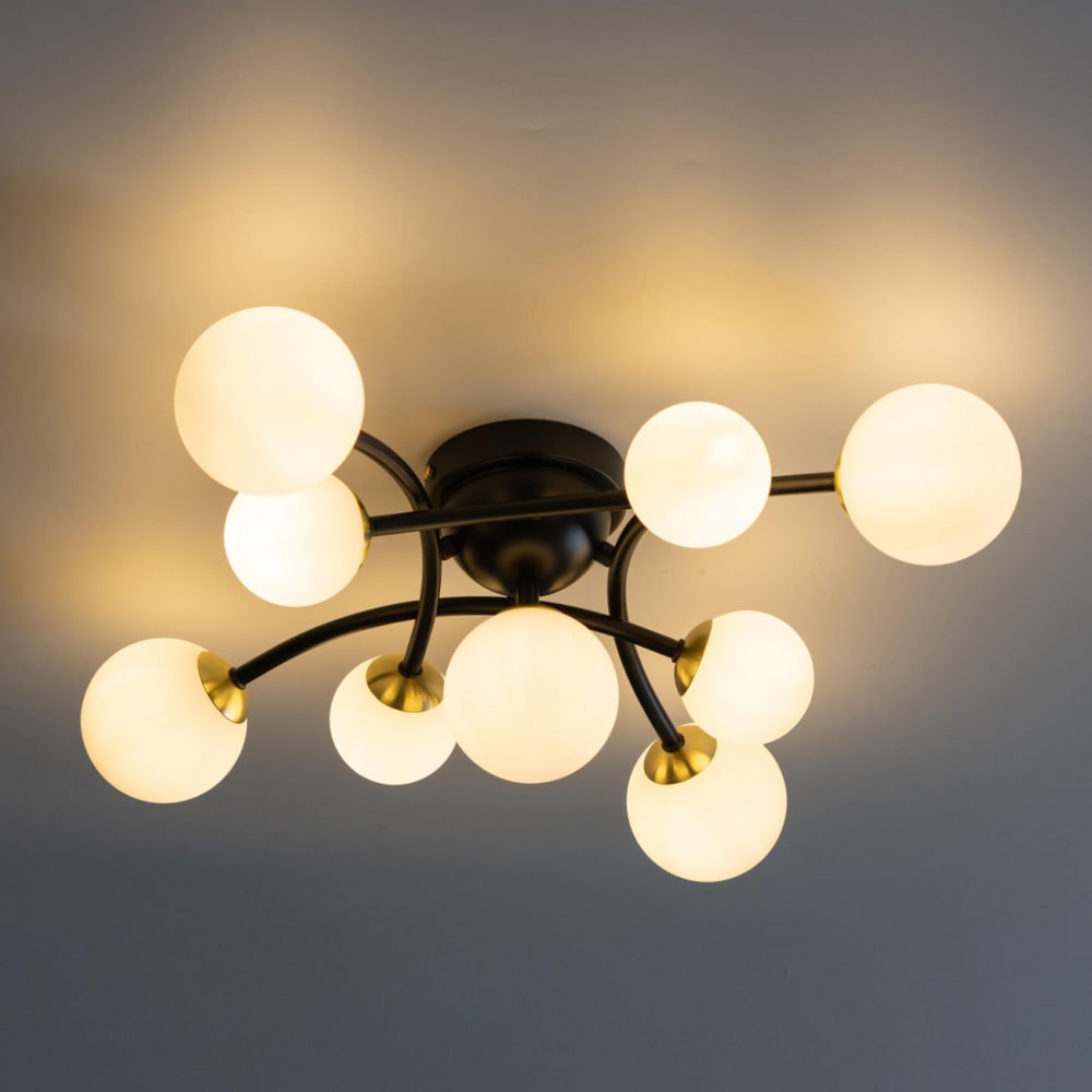Plafonnier en verre noir et blanc 52 cm - Maisons du Monde