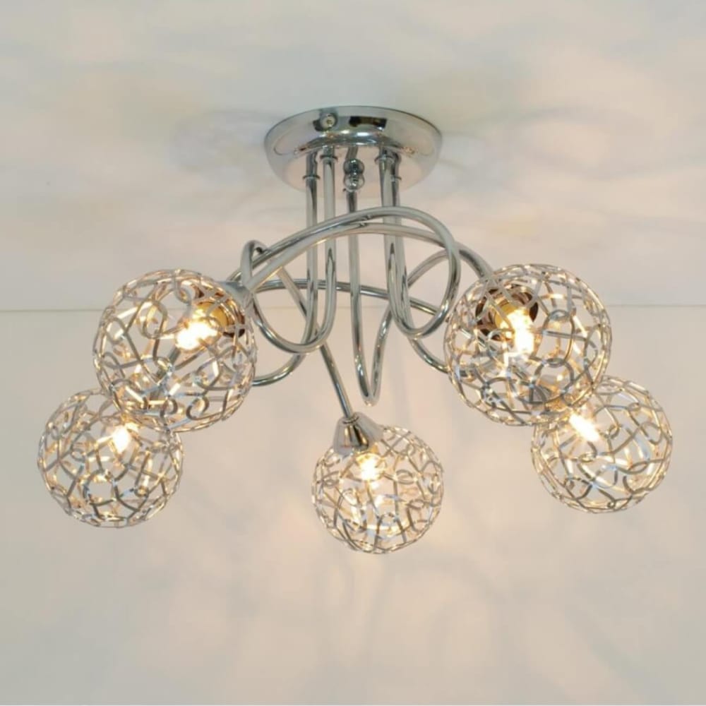 Plafonnier en métal et aluminium argenté / chromé 45 cm — vue 3