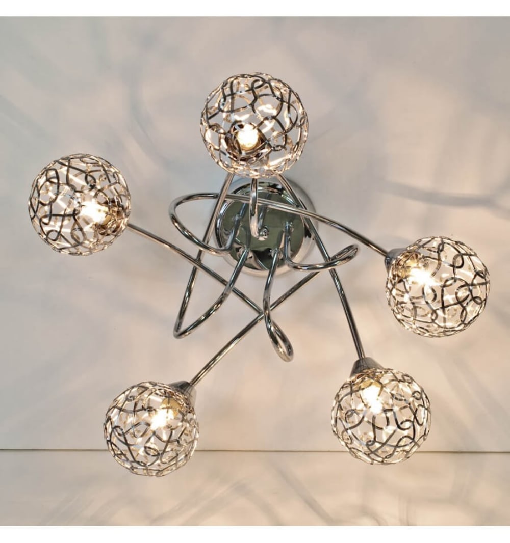 Plafonnier en métal et aluminium argenté / chromé 45 cm — vue 4