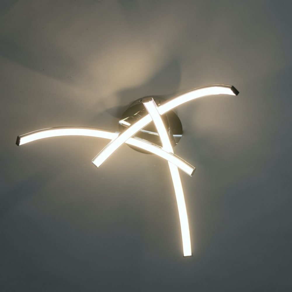 Plafonnier en métal et aluminium argenté / chromé 44 cm — vue 3