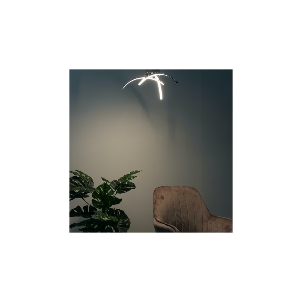 Plafonnier en métal et aluminium argenté / chromé 44 cm — vue 4