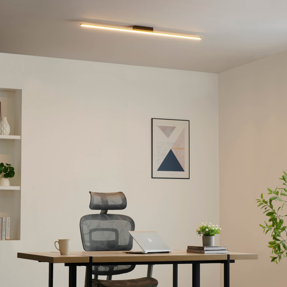 Plafonnier en métal et aluminium noir 122 cm — vue 3