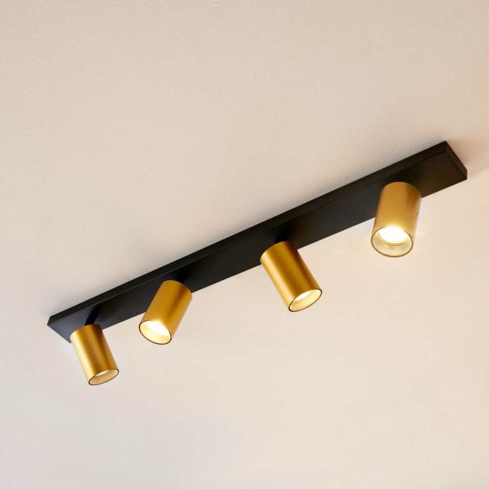 Plafonnier en aluminium noir et doré 80 cm — vue 3