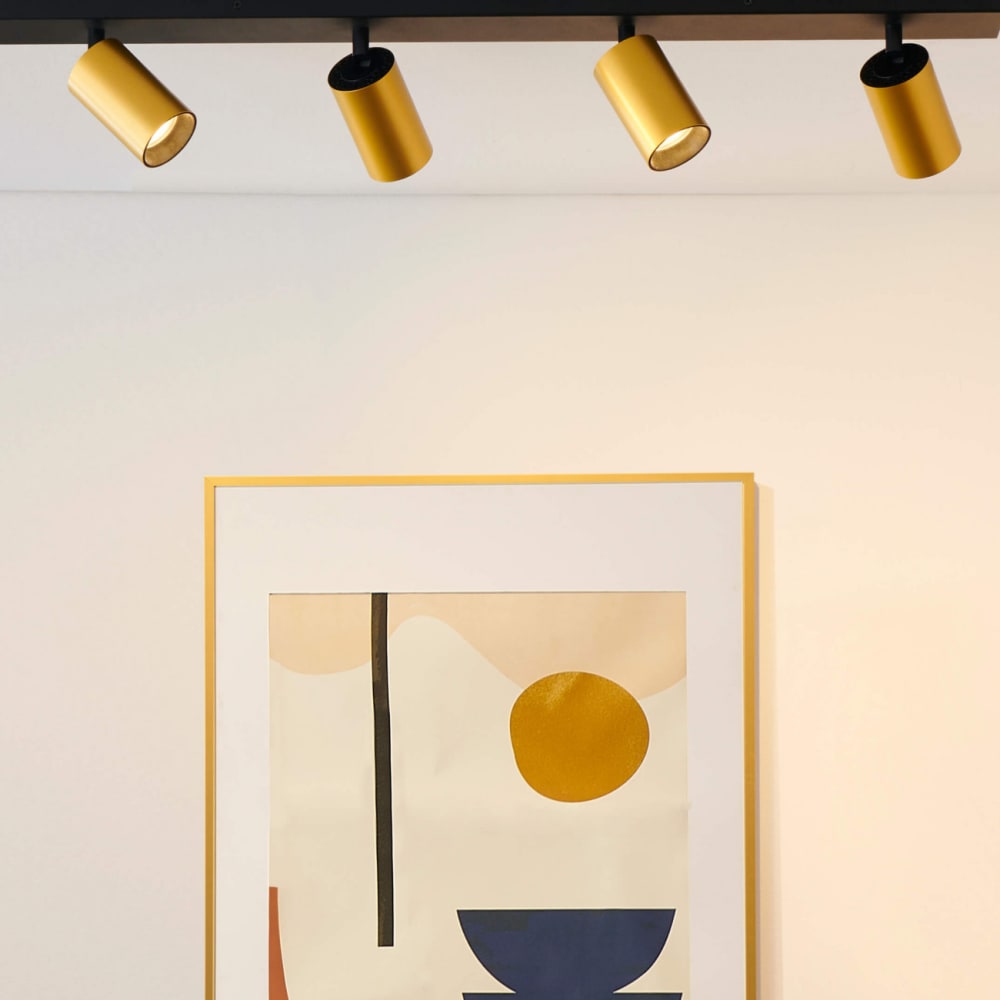 Plafonnier en aluminium noir et doré 80 cm — vue 4